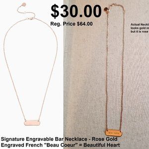 Signature Engravable Bar Necklace